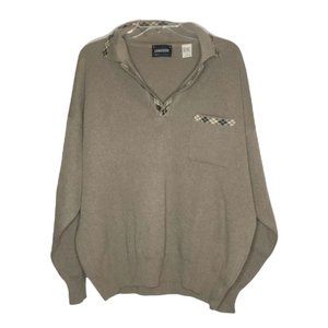 Lorenzo Made In Italy Brown Collared Long Sleeve Men’s Sweater L